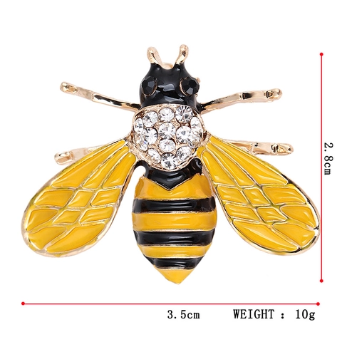 Spilla Ape Pin Lega Strass Smalto Insetto Gioielli Animale Risvolto Accessorio Moda Per Donne Ragazze