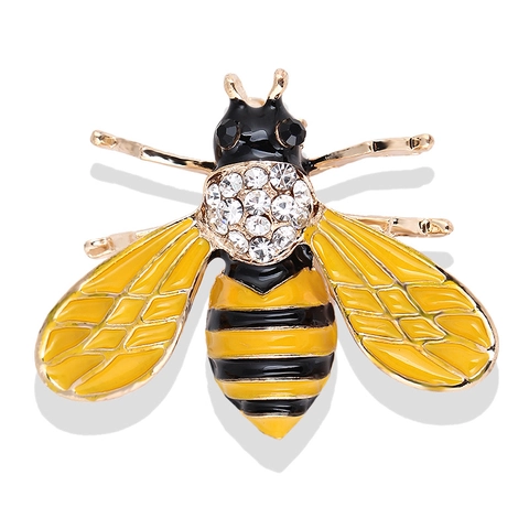 Spilla Ape Pin Lega Strass Smalto Insetto Gioielli Animale Risvolto Accessorio Moda Per Donne Ragazze