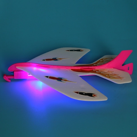 Katapult Gleitflugzeug LED Blinkendes Spielzeug Schaumstoff Kunststoff DIY Montage Outdoor Finger Sport Neuheit
