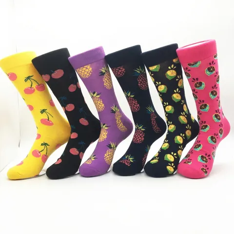 Damen Herren Fruchtmuster Crew Socken Lässige Baumwollmischung Bunte Druck Socken Für Den Alltag Bequeme Sportsocken
