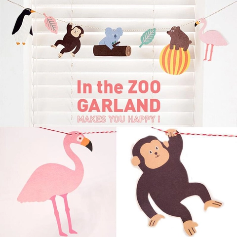 Guirnalda Animales Pancarta Papel Flamenco Mono Koala Oso Decoración Cumpleaños Para Dormitorio Infantil