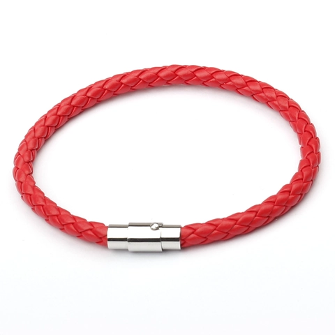 Braided Leather Bracelet With Magnetic Copper Clasp Minimalist Fashion Hand Jewelry For Men And Women