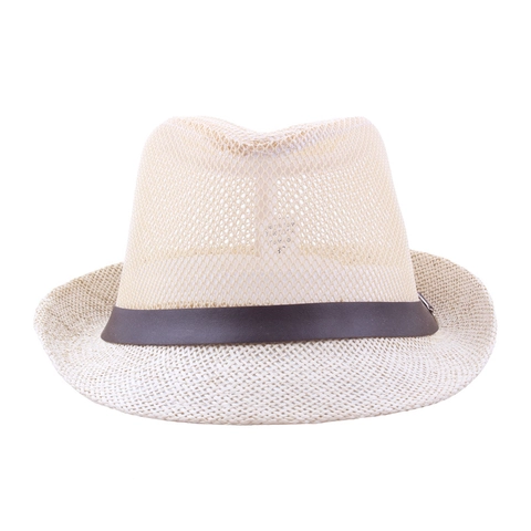 Cappello Fedora In Maglia Intrecciata Traspirante Paglia Protezione Solare Berretto Da Jazz Estate Casuale Viaggio All Aperto