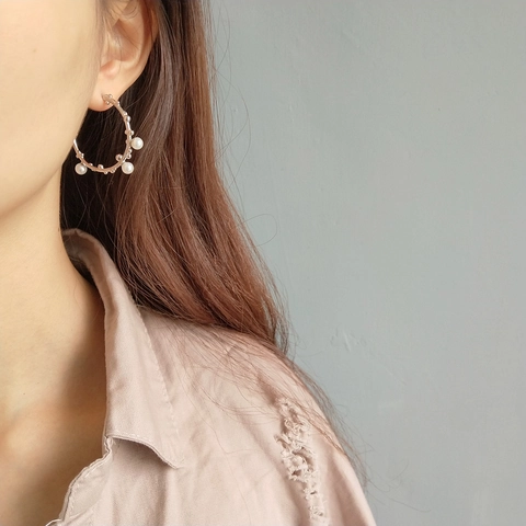 Minimalistische Zweig Ohrstecker 925 Sterlingsilber Mit Muschelperle Eleganter Koreanischer Stil Schmuck