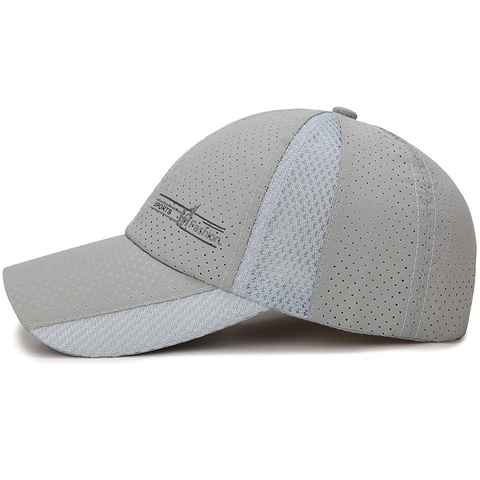 Quick Dry Mesh Baseball Cap Breathable Perforated Sport Hat For Outdoor Hiking Running Sunshade Adjustable Casual