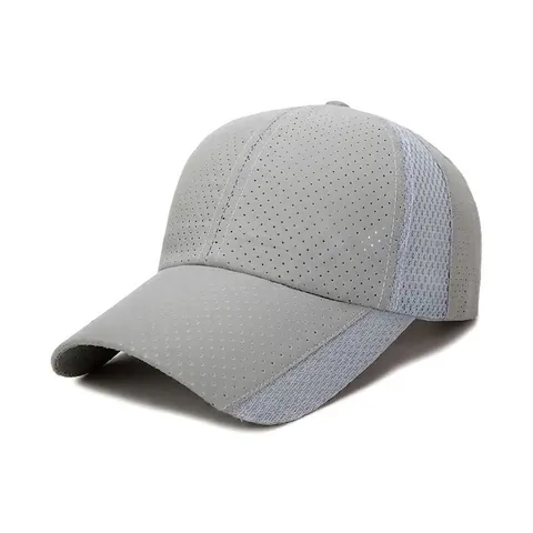 Quick Dry Mesh Baseball Cap Breathable Perforated Sport Hat For Outdoor Hiking Running Sunshade Adjustable Casual
