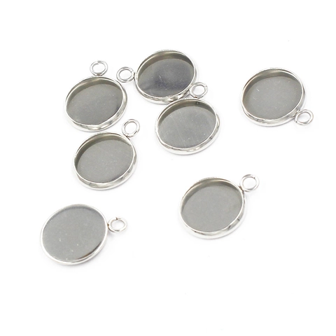 Round Bezel Pendant Trays Stainless Steel Polished Blank Base DIY Jewelry Making Findings Components Cabochon Settings For Necklaces