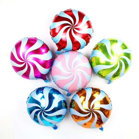 Palloncini In Alluminio A Forma Di Lecca Lecca Tondi Motivo A Spirale Per Decorazione Di Feste Di Compleanno Eventi