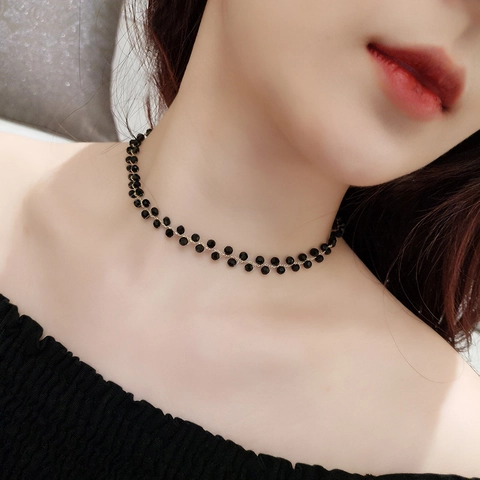 Choker Halskette Legierung Künstlicher Kristall Künstliche Perle Schlüsselbein Kette Elegant Minimalistisch Modeschmuck Für Damen