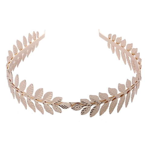 Cerchietto in Metallo Stile Greco Barocco Foglia Oro Argento Oro Rosa Corona di Alloro Donna Matrimonio Accessori per Capelli