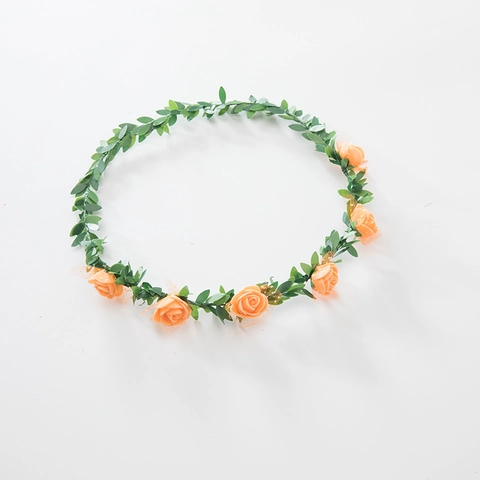 Artificial Flower Crown Headband Foam Rose Garland Floral Hair Accessories For Wedding Party Photography Women Girls