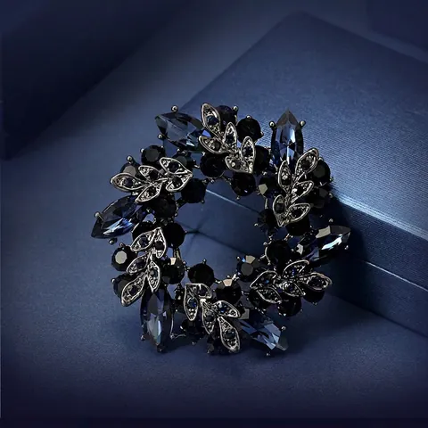 Spilla a Fiore Bauhinia in Lega Vintage per Donna Elegante Spilla Floreale in Cristallo Strass per Accessori da Abbigliamento Cappotto Completo