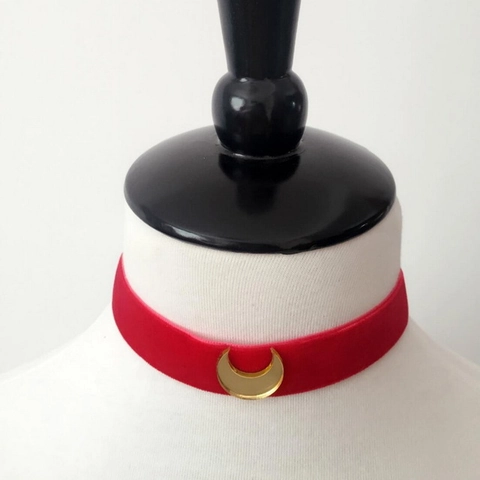 Samt Kropfband Halskette Mit Acryl Mond Herz Stern Anhängern Cosplay Accessoires Für Damen Süßer Cooler Stil
