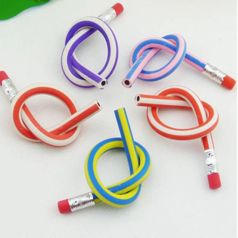 Matite Flessibili Pieghevoli Con Gomma Righe Colorate Cancelleria Novità Per Studenti Bambini