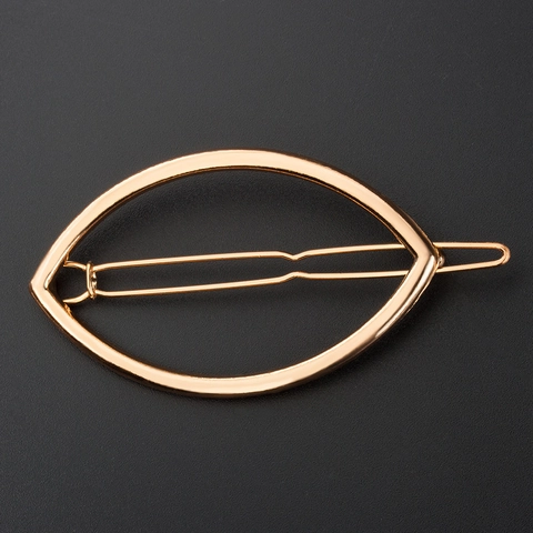 Mollette Per Capelli Geometriche Cave Metallo Minimalista Ovale Forma Di Foglia Accessori Per Capelli Donna
