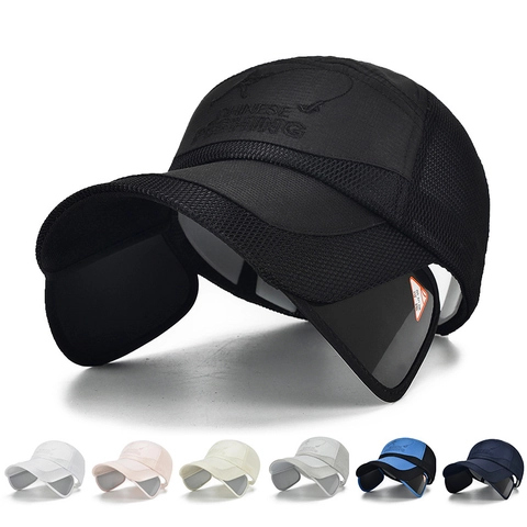 Cappellino Da Baseball Con Ali Laterali Retrattili Rete In Poliestere Traspirante Protezione Solare Per Pesca
