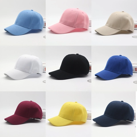 Unisex Acrylic Solid Color Baseball Cap Adjustable Minimalist Casual Sun Protection Outdoor Sports Curved Brim Hat