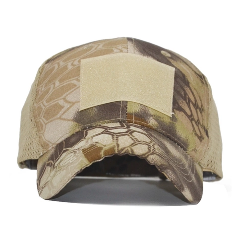 Tactical Camouflage Baseball Cap Breathable Mesh Outdoor Sun Hat With Adjustable Velcro Patch For Hunting Fishing Men