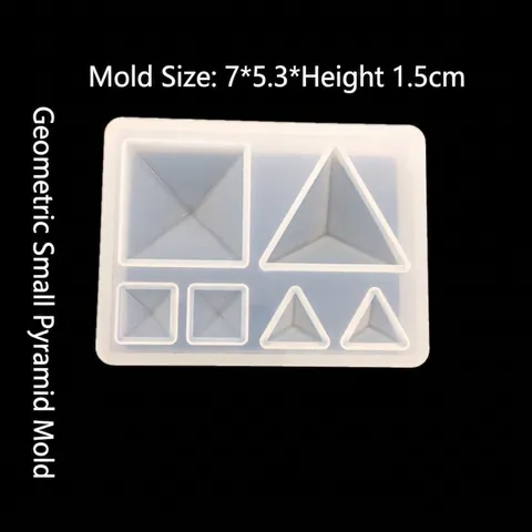 Silicone Resin Mold For DIY Jewelry Making Pendant Casting Geometric Pyramid Triangle Shapes Translucent Flexible Craft Tool