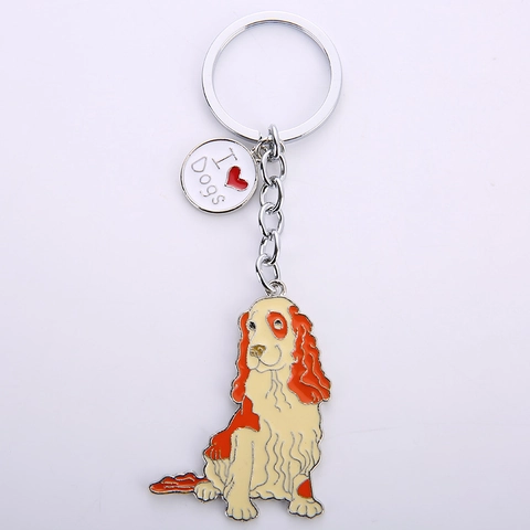 Süßer Hund Schlüsselanhänger Zinklegierung Emaille Tierform Anhänger Mode Auto Schlüsselring Für Tasche Schmuck Geschenk