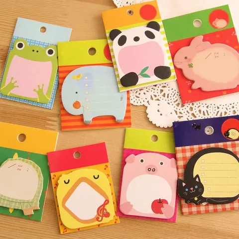 Notas Adhesivas Con Forma De Animales Kawaii Bloc De Notas Adhesivo Para Suministros Escolares Oficina Panda Rana Papel