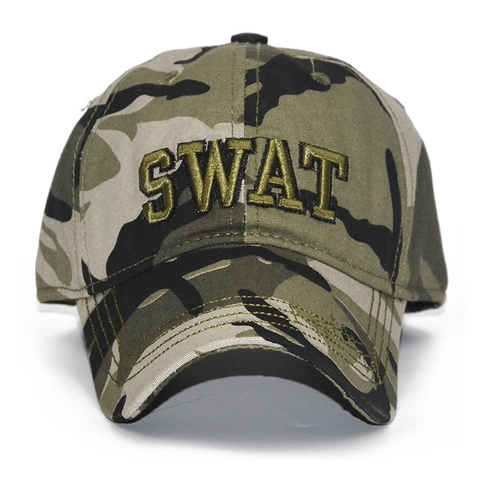 Berretto Da Baseball Camouflage Ricamo SWAT Cotone Tattico Militare Cappello Da Sole Esterno Regolabile