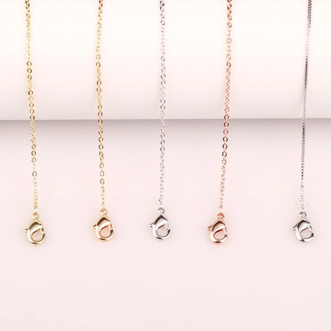 Chaînes De Collier En Cuivre Pour Bijoux DIY Plaqué Or Rose Or Chaîne À Maillons Croisés Boîte Avec Fermoir Mousqueton