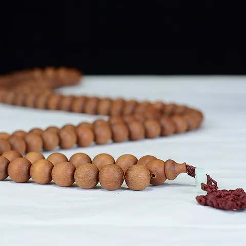 Multi Loop Mala Beads Bracelet Natural Sandalwood Wood Meditation Prayer Ethnic Style Zen Jewelry Men Women Hand Polished
