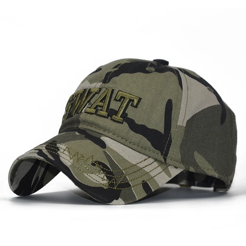 Berretto Da Baseball Camouflage Ricamo SWAT Cotone Tattico Militare Cappello Da Sole Esterno Regolabile