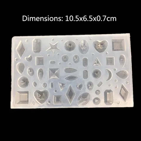 Silicone Mold For Resin Jewelry Making Gemstone Shapes DIY Epoxy Casting Tool For Pendants Geometric Heart Star Design