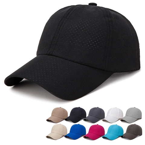 Mesh Baseball Cap Quick-Dry Breathable Polyester Sun Hat For Outdoor Sports Unisex Plain Simple Lightweight