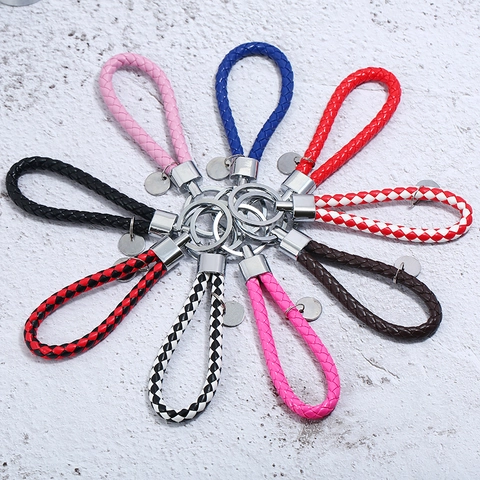 Geflochtener PU Leder Schlüsselanhänger Handgefertigter Schlüsselring Auto Haus Zubehör Klassischer Stil Herren Damen Metallanhänger