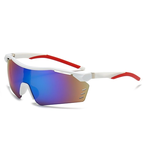 Sports Cycling Sunglasses UV400 Windproof Outdoor Eyewear With Colorful Mirror Lens For Men Women Trendy PC Frame Goggles