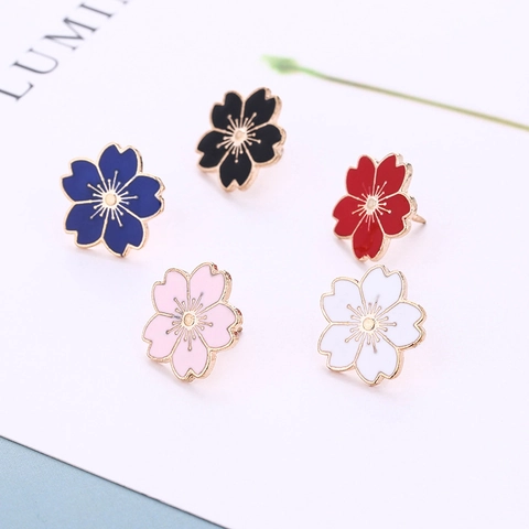 Broche De Flor De Cerezo Alfiler De Solapa De Esmalte Y Aleación Estilo Escolar Japonés Kawaii Dulce Insignia Floral Para Mujeres Niñas Decoración De Uniforme