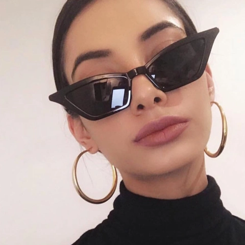 Gafas De Sol Cat Eye Retro Marco Pequeño Moda Plástico Lente AC Mujeres Hombres Protección UV