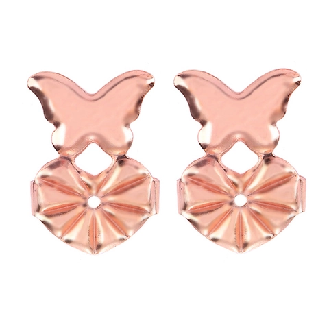 Elevadores De Pendientes De Cobre Cierres Mágicos Soporte Forma Corazón Mariposa Levantamiento Respaldo Metálico Para Pendientes Pesados