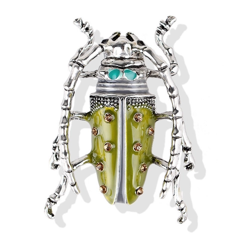 Spilla a Forma di Locusta in Smalto Vintage Retrò Lega Strass Insetto Corsage Per Donna Uomo Abito Decorazione Gioielli