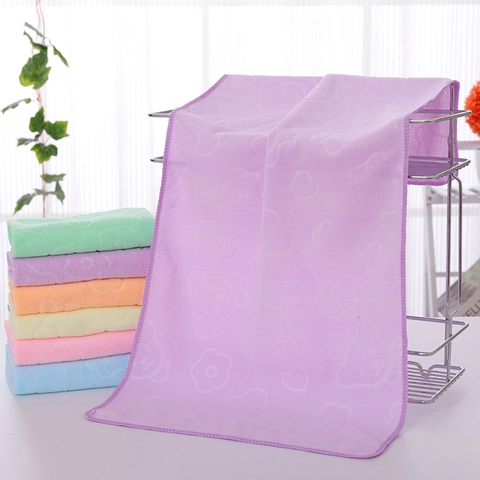 Serviette En Microfibre Séchage Rapide Absorbante Douce Motif Ours Gaufré Essuie-Mains Salle De Bain Couleurs Macaron