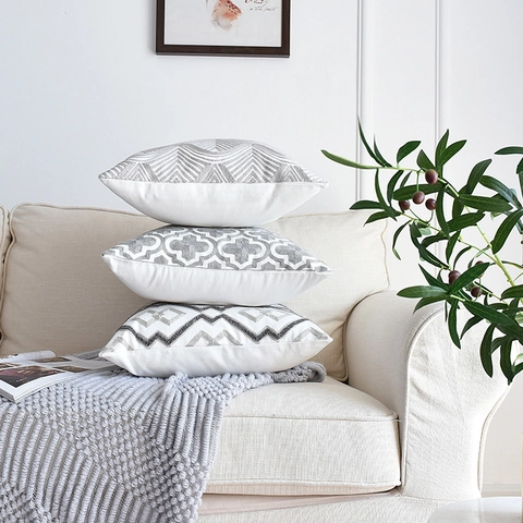 Geometrische Geborduurde Kussenhoezen Noordse Stijl Decoratieve Kussenslopen Voor Bank Woonkamer Moderne Woondecoratie