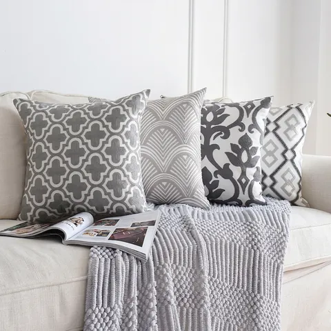 Geometrische Geborduurde Kussenhoezen Noordse Stijl Decoratieve Kussenslopen Voor Bank Woonkamer Moderne Woondecoratie