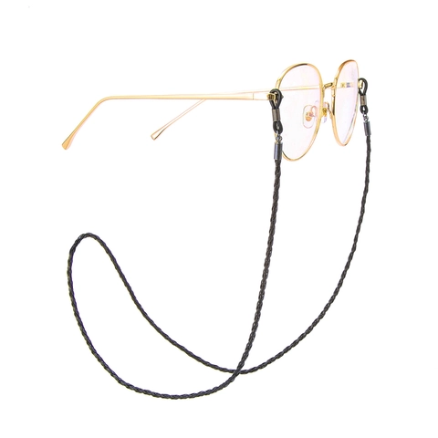 Cordon Lunettes Tressé Chaîne Lunettes Antidérapante Réglable Cuir PU Lanière Cou Support Anti Perte Pour Lunettes
