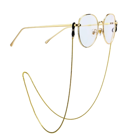 Elegant Gold Metal Glasses Chain Non-slip Silicone Loop Eyeglass Strap Anti-lost Fashion Eyewear Holder Accessory