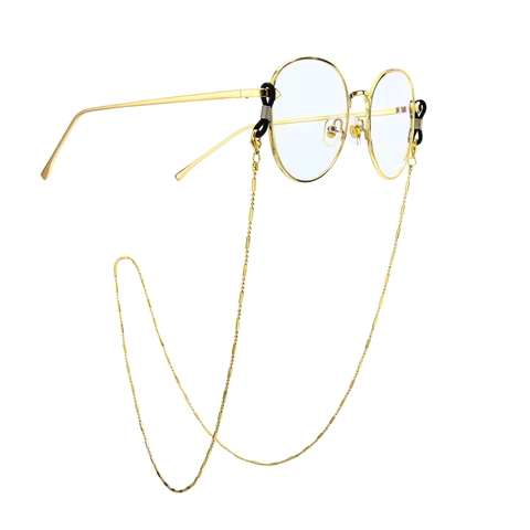 Glasses Chain Anti-Slip Metal Beaded Tube Eyewear Strap Cord Decorative Lanyards With Rubber Loops For Women Men