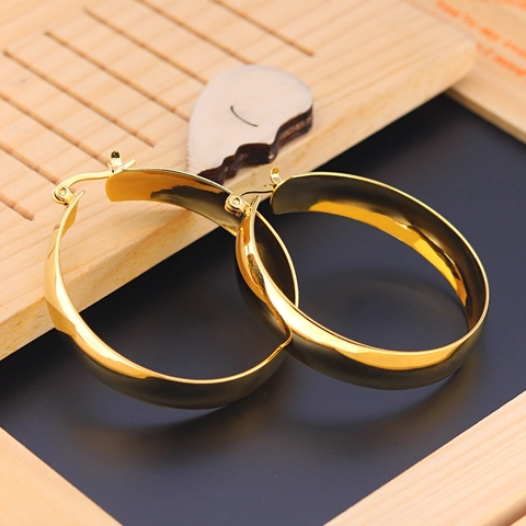 Chunky Hoop Ohrringe Titanstahl Breit Poliert Minimalistisch Geometrisch Statement Schmuck Für Damen