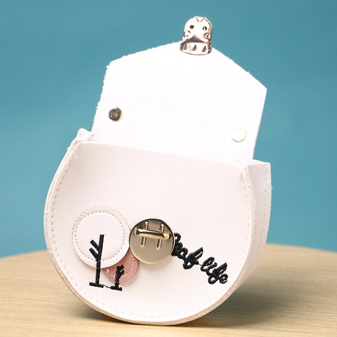 Mini Monedero Cuero PU Bordado Árbol Pequeña Bolsa Con Cierre De Metal Y Llavero Para Mujeres Niñas