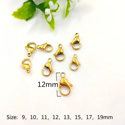 Lobster Clasp 316L Stainless Steel 18K Gold Plated Jewelry Findings Connectors For Necklace Bracelet DIY Making