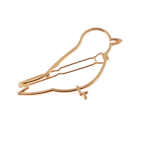 Pinza Para El Pelo Creativa Con Forma De Pájaro Hueco De Aleación Clip Lateral De Metal Geométrico Para Mujer