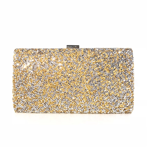 Borsa Da Sera Da Donna Con Paillettes Pochette Rigida Rettangolare Per Feste Con Tracolla A Catena Metallica Elegante Sposa
