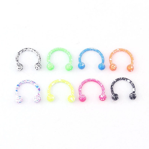 Hoefijzer Septum Ringen Roestvrij Staal Spetters Gelakte Bal Lip Piercing Sieraden Voor Heren Dames Lichaam Accessoires