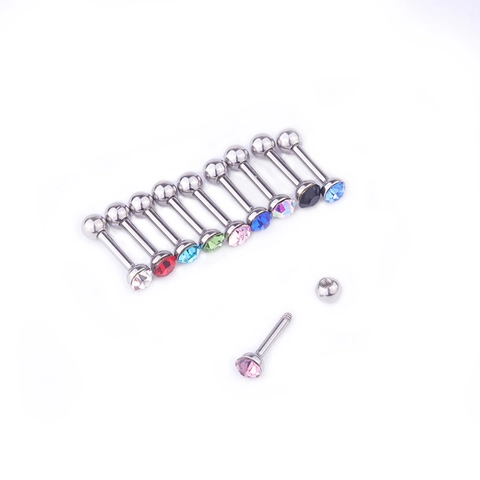 Oorkraakbeen Piercing Studs Roestvrij Staal Barbell Koper Ingelegd Zirkoon Strass Schroef Terug Mode Lichaamssieraden